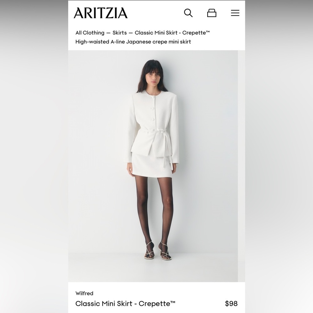 Wilfred White Mini Skirt